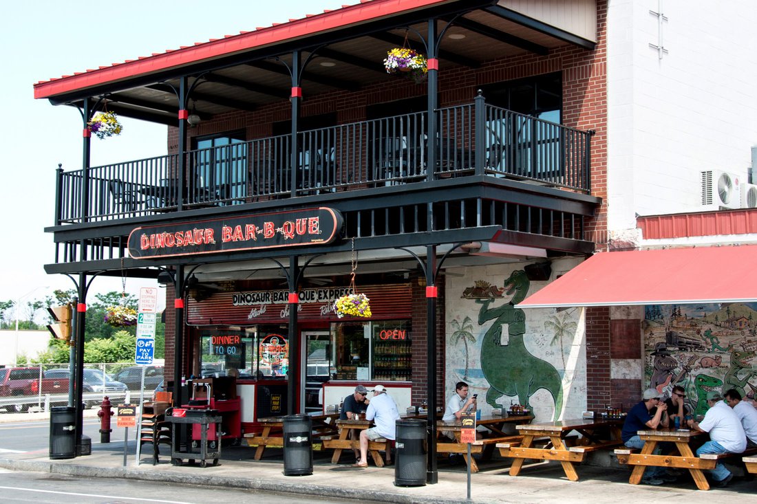 Exterior of the Dinosaur BBQ restaurant in downtown Syracuse