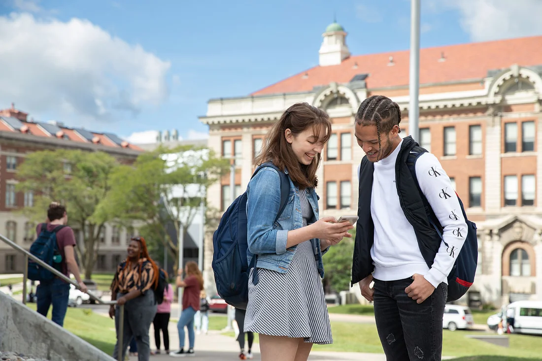 Prospective students get a tour around campus